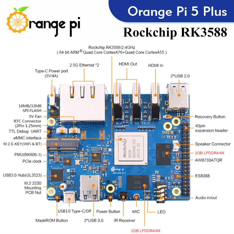 Orange Pi 5 Plus Single Board  - đánh giá và giá Orange Pi 5 Plus 16Gb